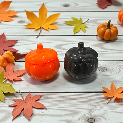 BLACK PUMPKIN GLASS JAR 14OZ